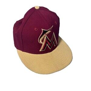 New Era Miami Marlins Cap 59Fifty Hat Maroon 7 1/2 Embroidered